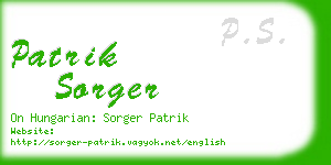 patrik sorger business card